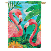 Custom Decor Flamingos House Flag
