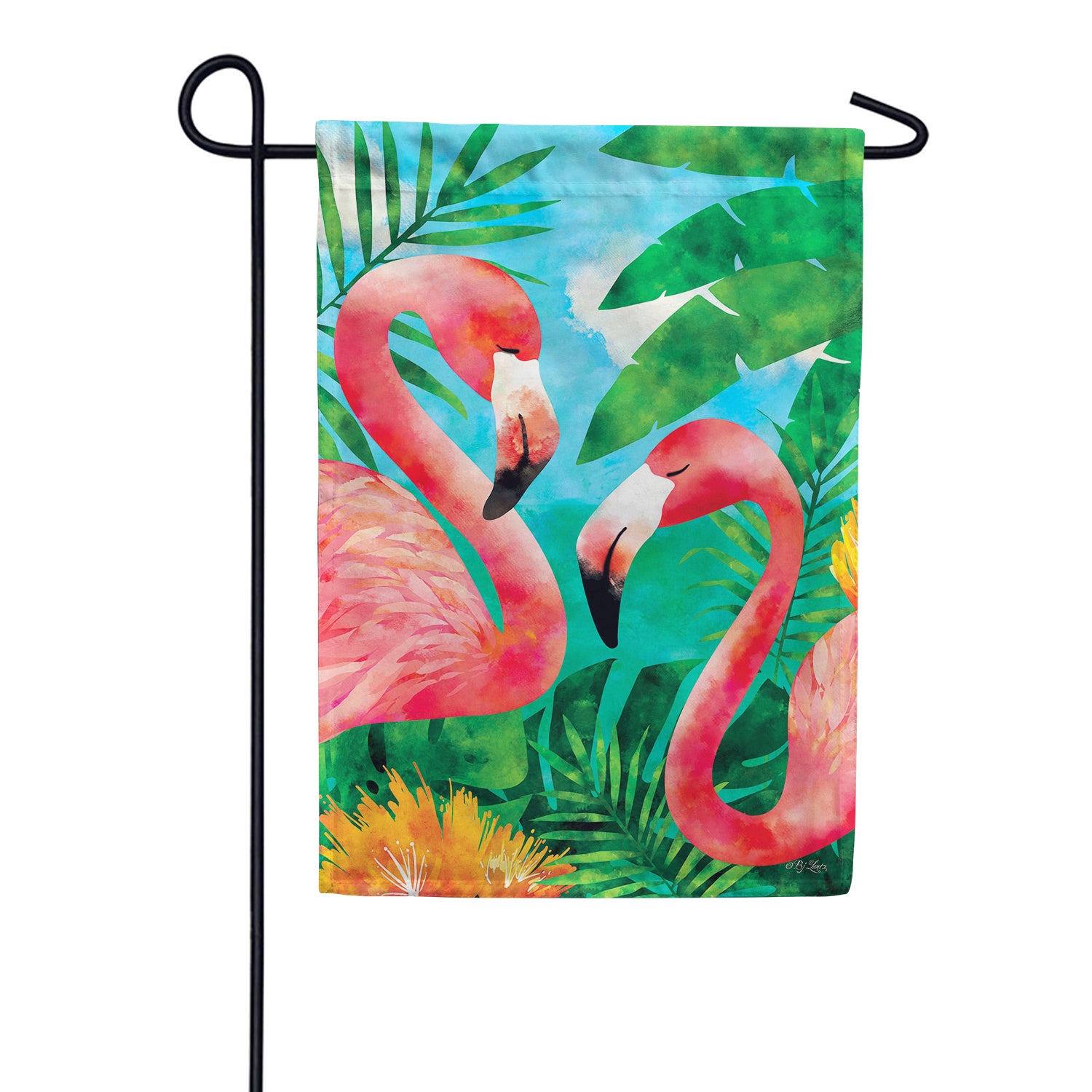 Custom Decor Flamingos Garden Flag