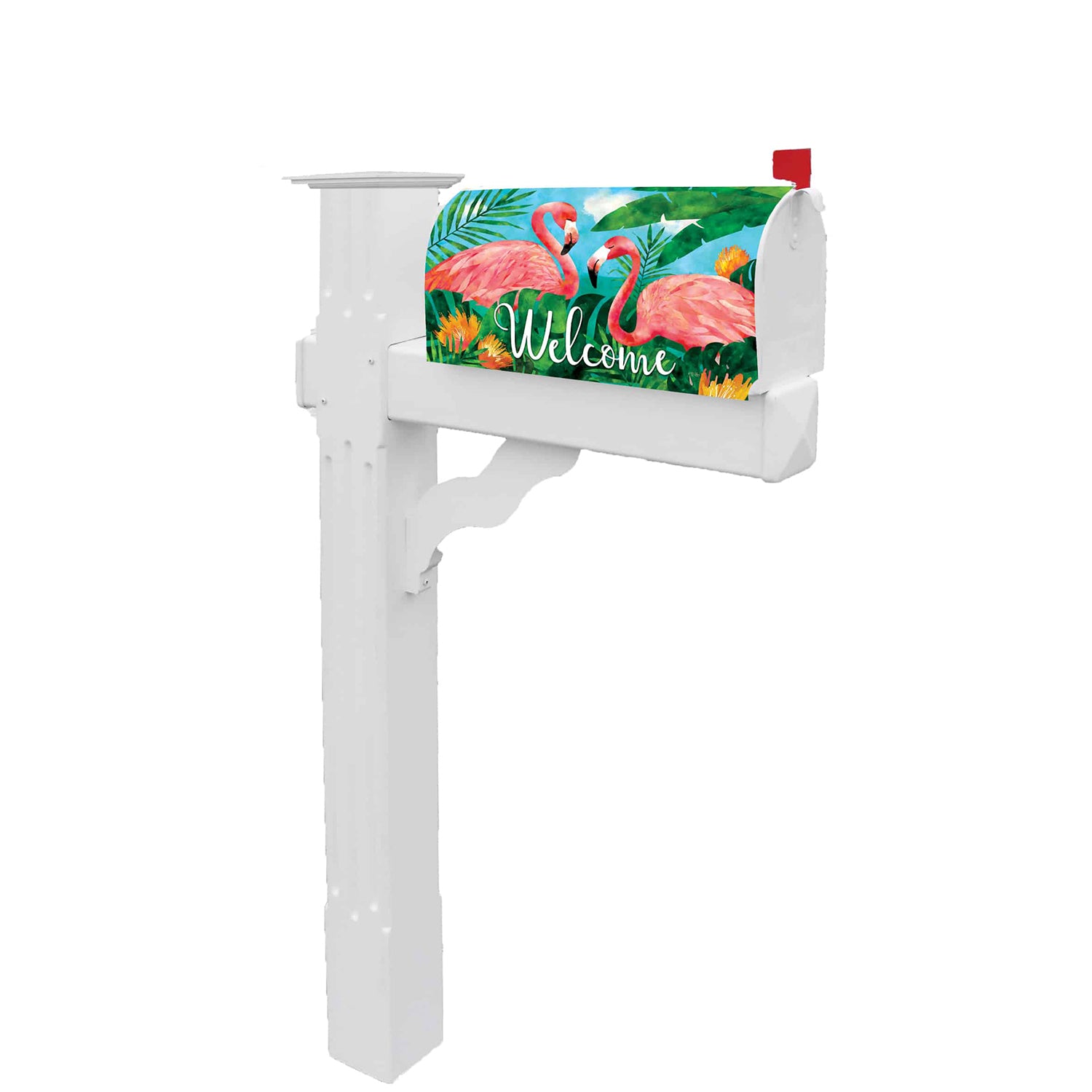Custom Decor Flamingos Mailbox Cover