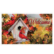 Custom Decor Mat - Cardinal Birdhouse