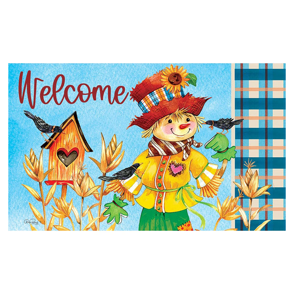 Custom Decor Mat - Scarecrow Birdhouse
