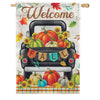 Custom Decor Welcome Fall Pumpkin Truck House Flag