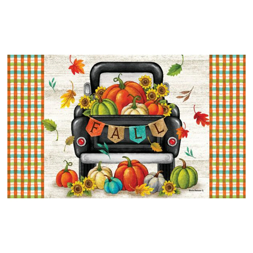 Custom Decor Mat - Pumpkin Truck