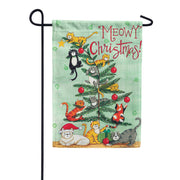Custom Decor Meowy Christmas Garden Flag