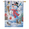 Custom Decor Snowman & Birds House Flag