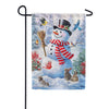 Custom Decor Snowman & Birds Garden Flag