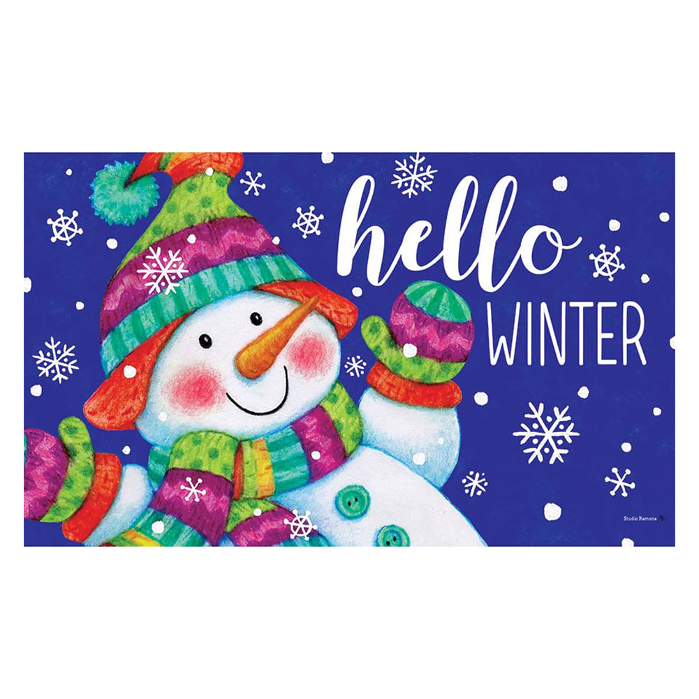 Custom Decor Mat - Hello Winter