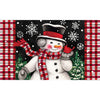 Custom Decor Mat - Snowman & Cardinal