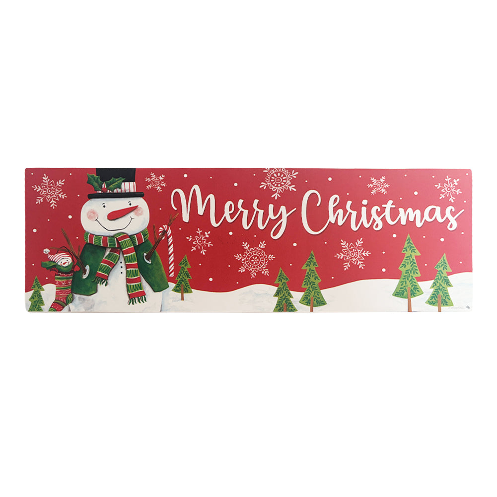 Custom Decor Red & Green Snowman Signature Sign