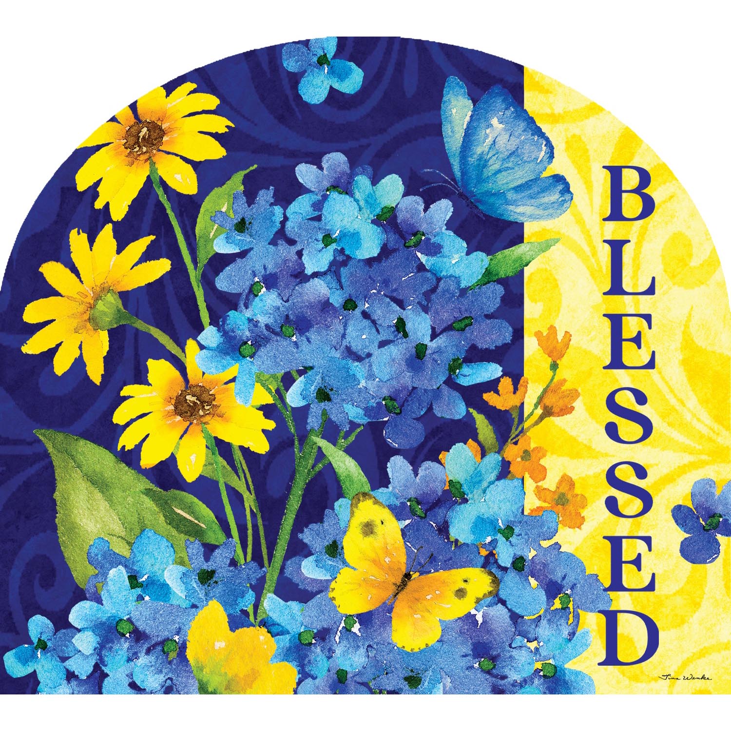 Custom Decor Bless Hydrangeas Arbor Mate