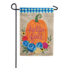Custom Decor Burlap Garden Flag - Floral Pumpkin