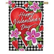 Custom Decor Gingham Valentine House Flag