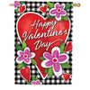 Custom Decor Gingham Valentine House Flag