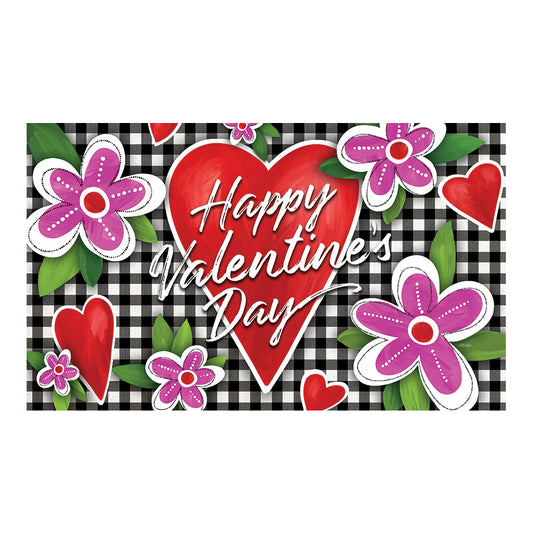 Custom Decor Gingham Valentine Doormat