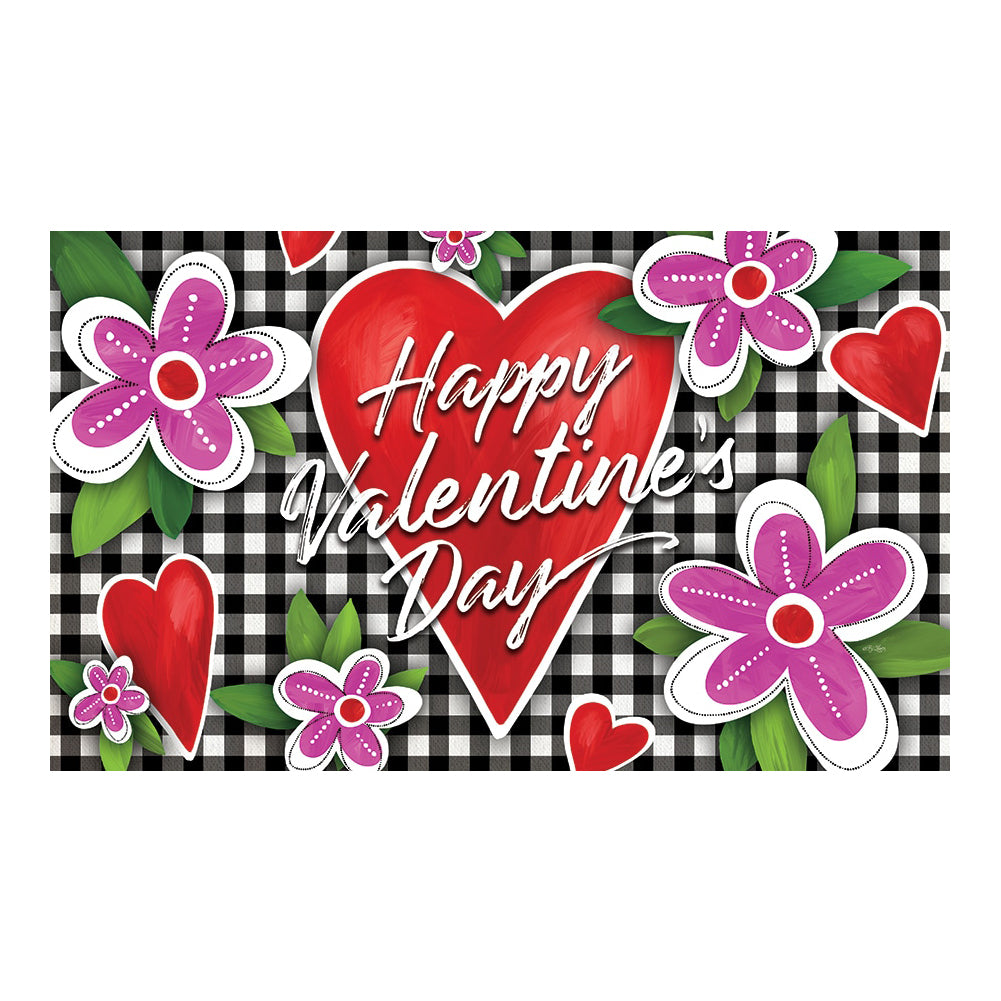 Custom Decor Gingham Valentine Doormat