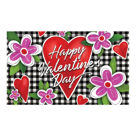 Custom Decor Gingham Valentine Doormat