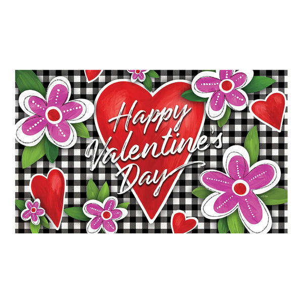 Custom Decor Gingham Valentine Doormat
