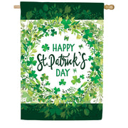 Custom Decor St. Pat's Wreath House Flag