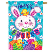 Custom Decor Bunny and Eggs House Flag