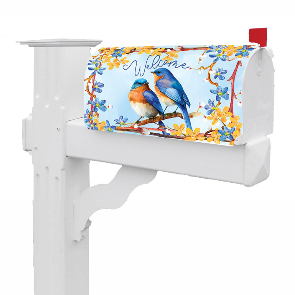 Custom Decor Lovely Bluebirds Mailbox Cover