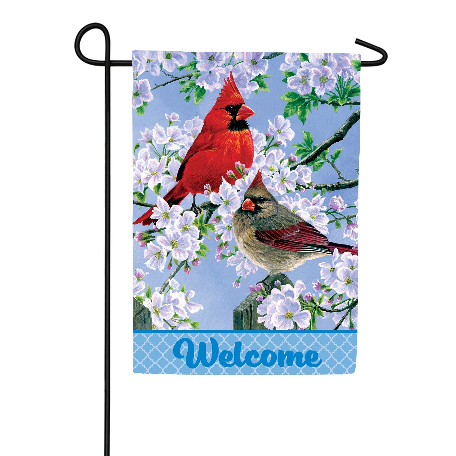 Custom Decor Cardinal Couple Welcome Garden Flag