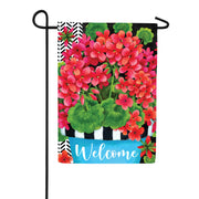 Custom Decor Blue Pot Geranium Garden Flag