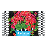 Custom Decor Blue Pot Geranium Doormat