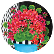 Custom Decor Blue Pot Geranium Accent Magnet