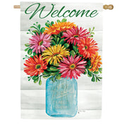 Custom Decor Gerbera Jar House Flag