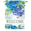 Custom Decor Hydrangeas Welcome House Flag