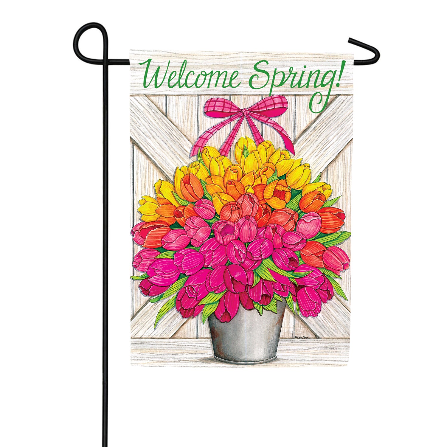 Custom Decor Glorious Tulips Welcome Garden Flag