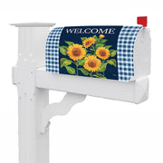 Custom Decor Sunflowers on Navy Mailbox Cover