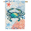 Custom Decor Crab and Coral House Flag
