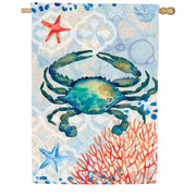 Custom Decor Crab and Coral House Flag