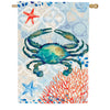 Custom Decor Crab and Coral House Flag