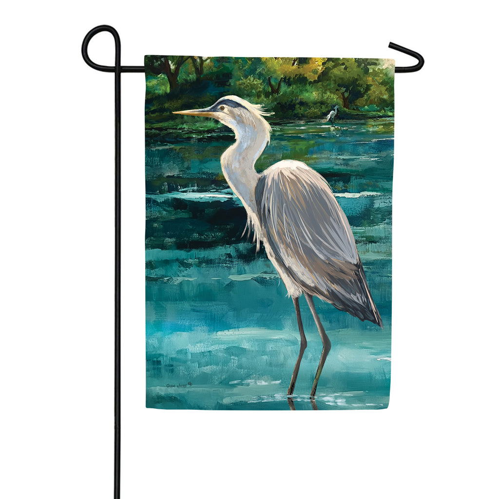 Custom Decor Stately Heron Garden Flag