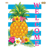 Custom Decor Pineapple Stripes House Flag