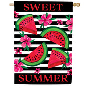 Custom Decor Watermelon Stripes House Flag
