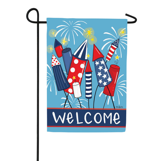 Custom Decor Fireworks Garden Flag