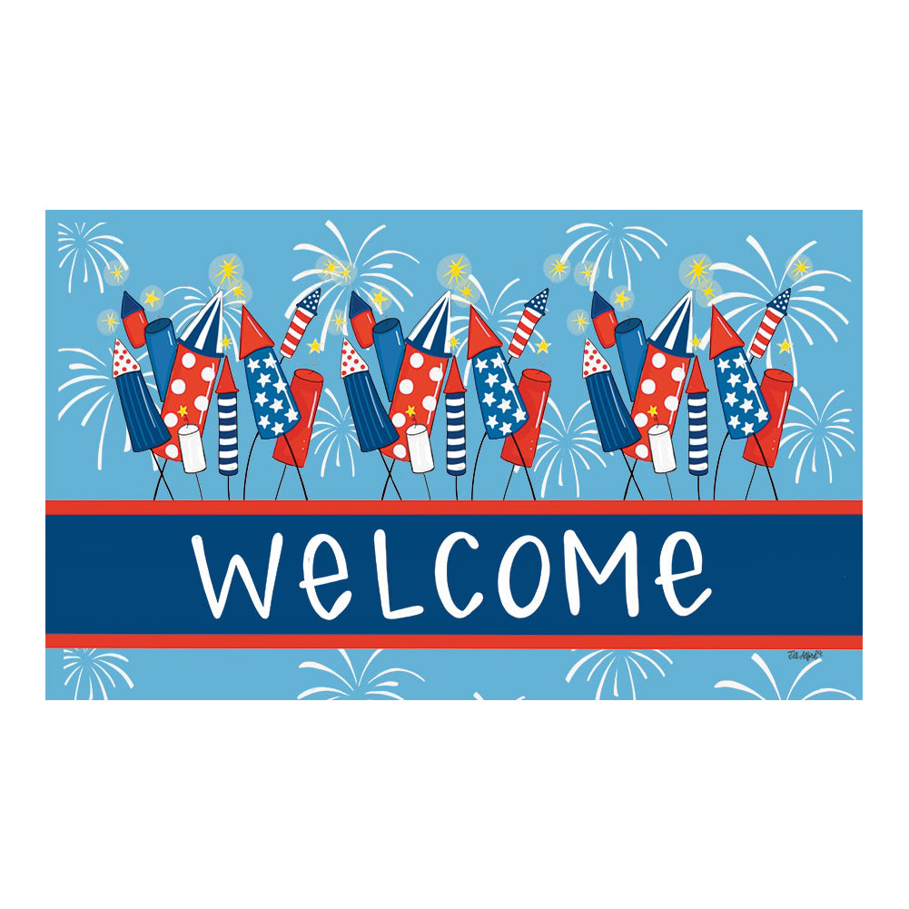 Custom Decor Fireworks Doormat