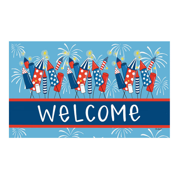 Custom Decor Fireworks Doormat