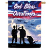 Custom Decor Bless Our Troops House Flag
