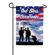 Custom Decor Bless Our Troops Garden Flag