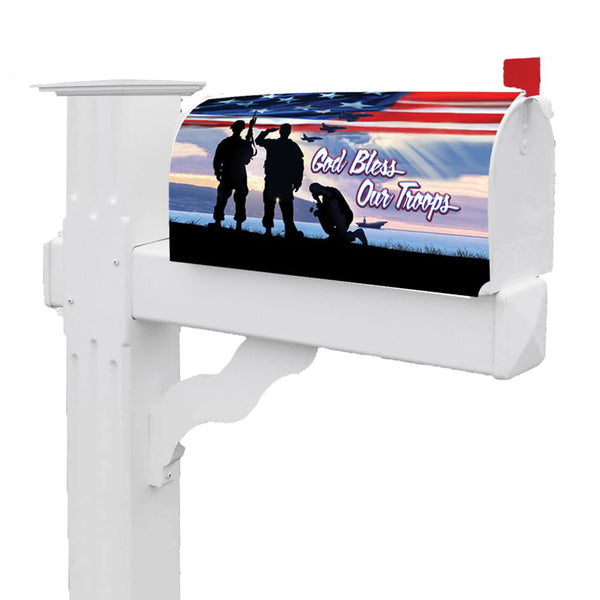 Custom Decor Bless Our Troops Mailbox Cover