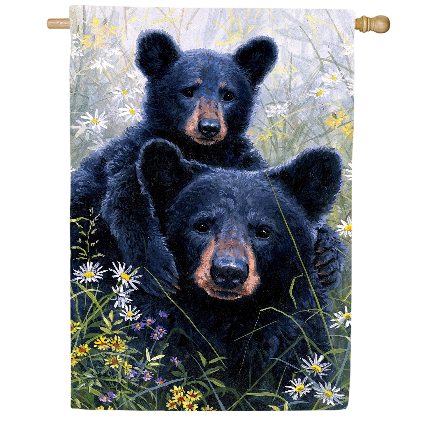 Custom Decor Black Bear Lookout House Flag