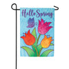 Custom Decor Tulips Applique Garden Flag