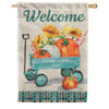 Custom Decor Pumpkin Wagon House Flag