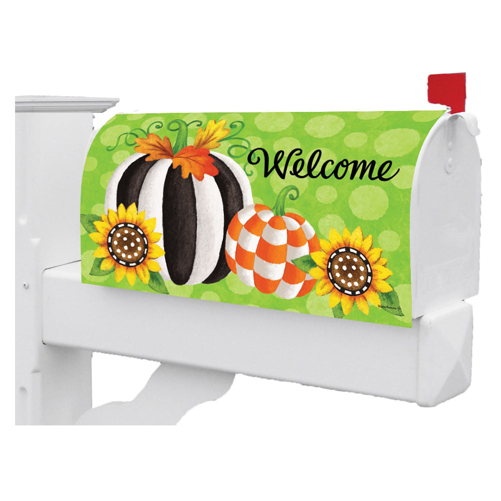 Striped Pumpkin Mailbox Makeover