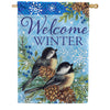 Custom Decor Winter Chickadees Garden Flag