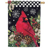 Custom Decor House Flag - Cardinal Pine Cones